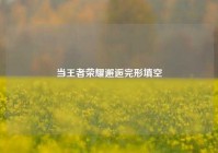 当王者荣耀邂逅完形填空