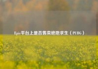 Epic平台上是否售卖绝地求生（PUBG）