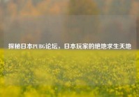 探秘日本PUBG论坛，日本玩家的绝地求生天地