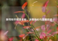 探寻和平精英老板，决策核心与直播踪迹