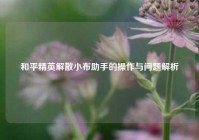 和平精英解散小布助手的操作与问题解析