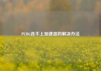 PUBG连不上加速器的解决办法