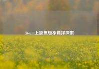 Steam上缺氧版本选择探索