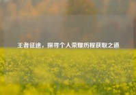 王者征途，探寻个人荣耀历程获取之道