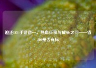 追逐LOL手游省一，热血征程与成长之问——省200是否有标