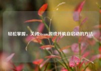 轻松掌握，关闭Steam游戏开机自启动的方法