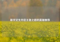 新手女生开启王者之路的英雄推荐