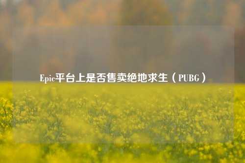 Epic平台上是否售卖绝地求生（PUBG）