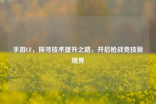 手游CF,探寻技术提升之路,开启枪战竞技新境界
