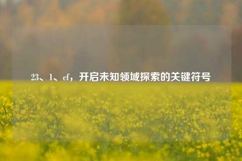 23、1、cf,开启未知领域探索的关键符号
