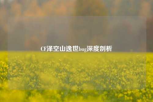 CF泽空山逸世bug深度剖析