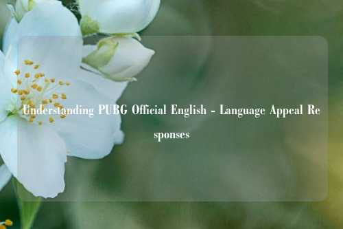 Understanding PUBG Official English - Language Appeal Responses