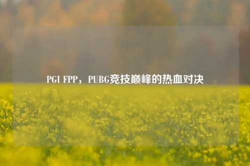 PGI FPP，PUBG竞技巅峰的热血对决