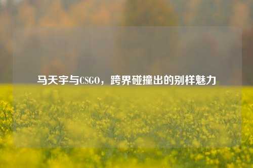 马天宇与CSGO,跨界碰撞出的别样魅力