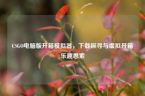 CSGO电脑版开箱模拟器,下载探寻与虚拟开箱乐趣思索