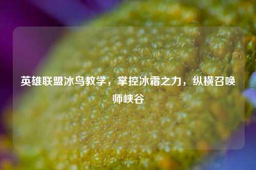 英雄联盟冰鸟教学，掌控冰霜之力，纵横召唤师峡谷