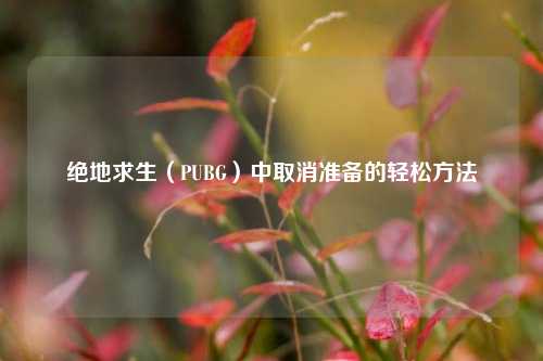 绝地求生（PUBG）中取消准备的轻松方法