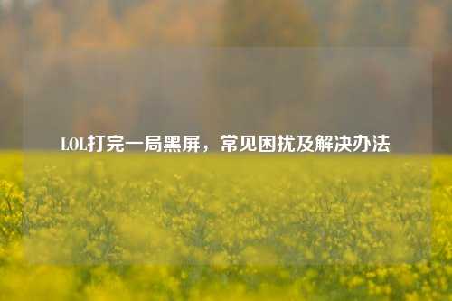 LOL打完一局黑屏,常见困扰及解决办法