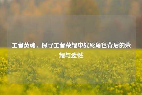 王者英魂,探寻王者荣耀中战死角色背后的荣耀与遗憾