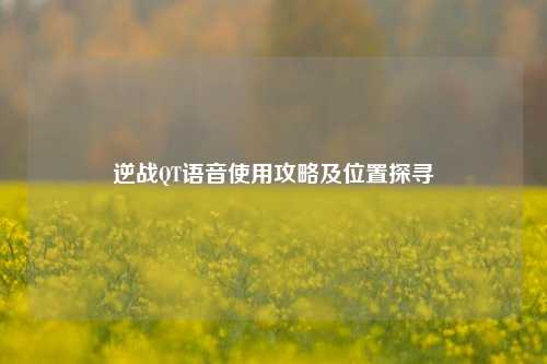逆战QT语音使用攻略及位置探寻