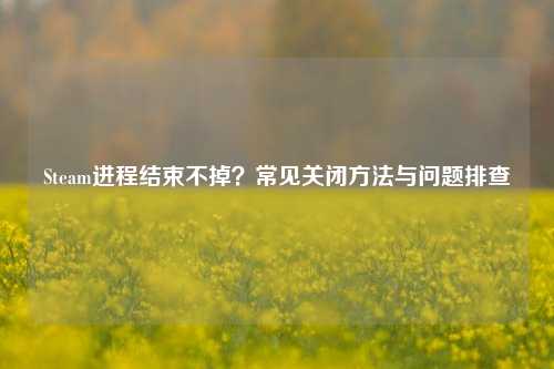 Steam进程结束不掉?常见关闭方法与问题排查