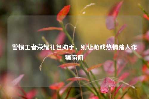 警惕王者荣耀礼包助手，别让游戏热情踏入诈骗陷阱