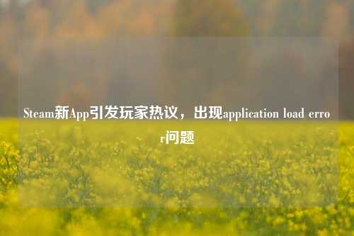 Steam新App引发玩家热议，出现application load error问题