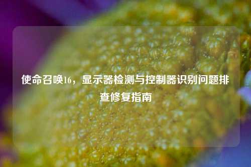 使命召唤16，显示器检测与控制器识别问题排查修复指南