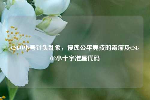 CSGO小号针头乱象，侵蚀公平竞技的毒瘤及CSGO2小十字准星代码