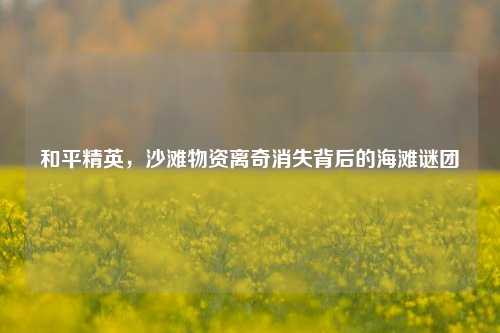 和平精英，沙滩物资离奇消失背后的海滩谜团