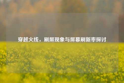 穿越火线,刷屏现象与屏幕刷新率探讨
