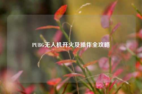 PUBG无人机开火及操作全攻略