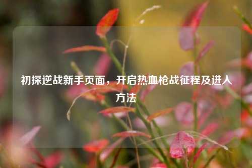 初探逆战新手页面，开启热血枪战征程及进入方法