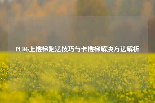 PUBG上楼梯跑法技巧与卡楼梯解决方法解析