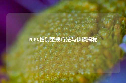 PUBG性别更换方法与步骤揭秘