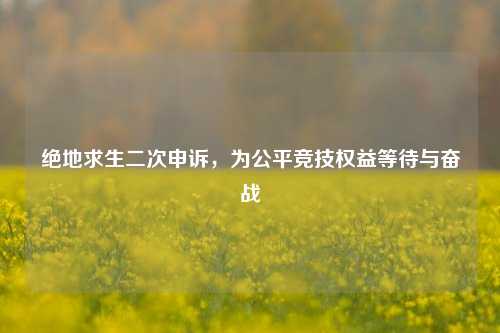 绝地求生二次申诉，为公平竞技权益等待与奋战