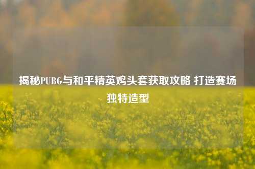 揭秘PUBG与和平精英鸡头套获取攻略 打造赛场独特造型