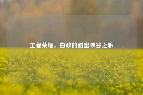王者荣耀，白政的甜蜜峡谷之旅