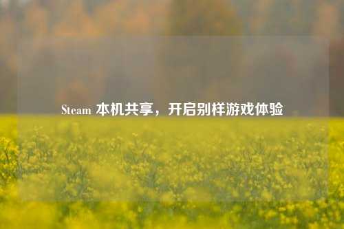 Steam 本机共享，开启别样游戏体验