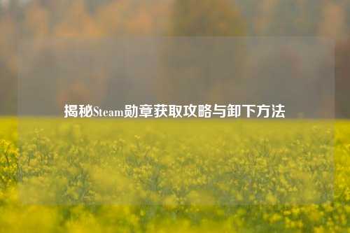 揭秘Steam勋章获取攻略与卸下方法