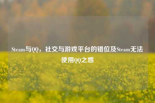 Steam与QQ，社交与游戏平台的错位及Steam无法使用QQ之惑
