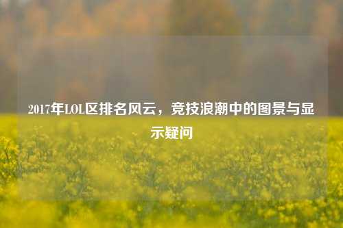 2017年LOL区排名风云，竞技浪潮中的图景与显示疑问