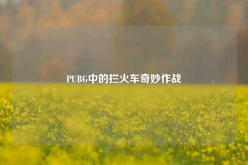 PUBG中的拦火车奇妙作战