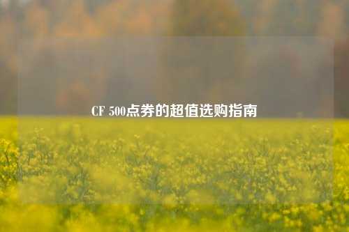 CF 500点券的超值选购指南