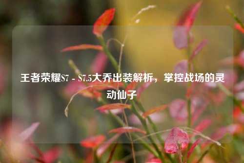 王者荣耀S7 - S7.5大乔出装解析，掌控战场的灵动仙子