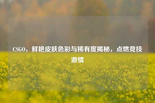 CSGO，鲜艳皮肤色彩与稀有度揭秘，点燃竞技激情