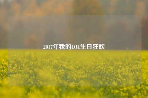 2017年我的LOL生日狂欢