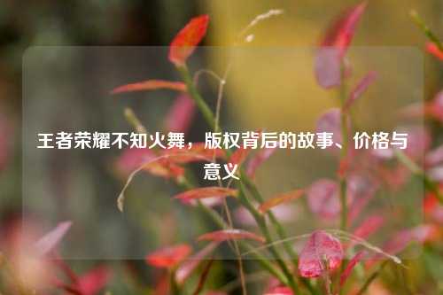 王者荣耀不知火舞，版权背后的故事、价格与意义