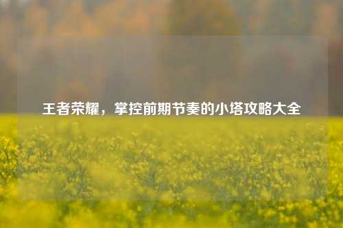 王者荣耀，掌控前期节奏的小塔攻略大全