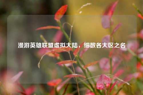 漫游英雄联盟虚拟大陆，细数各大区之名